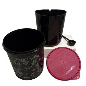 Tupperware Coffee Station Canister Set Holds Filters & Coffee Includes Spoon
